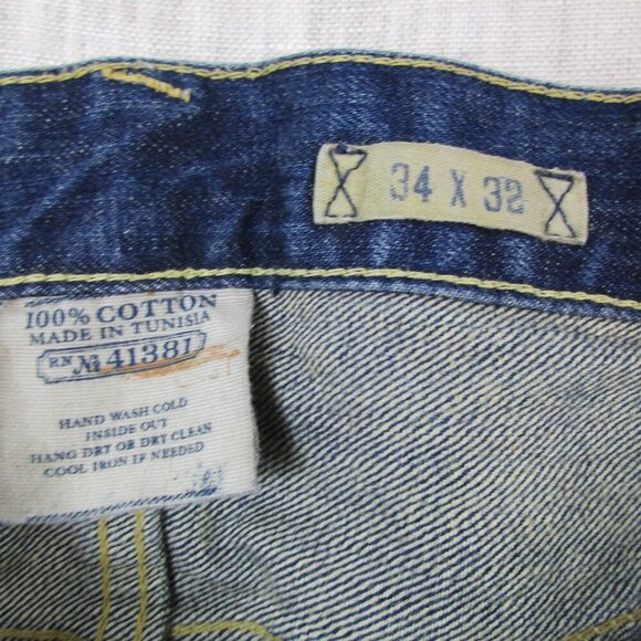 Vintage Polo Ralph Lauren Jeans Mens 34x32 Blue‎ Denim Straight Leg Relaxed Fit - Picture 7 of 12